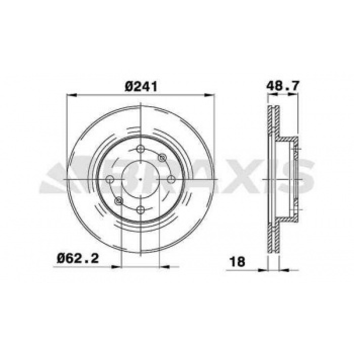 ON FREN DISK AYNASI KIA PICANTO 1.0 1.1 1.2 04- HYUNDAI I10 1.1 1.2 08- 241 CAP 4 BIJON - BRAXIS AE0122