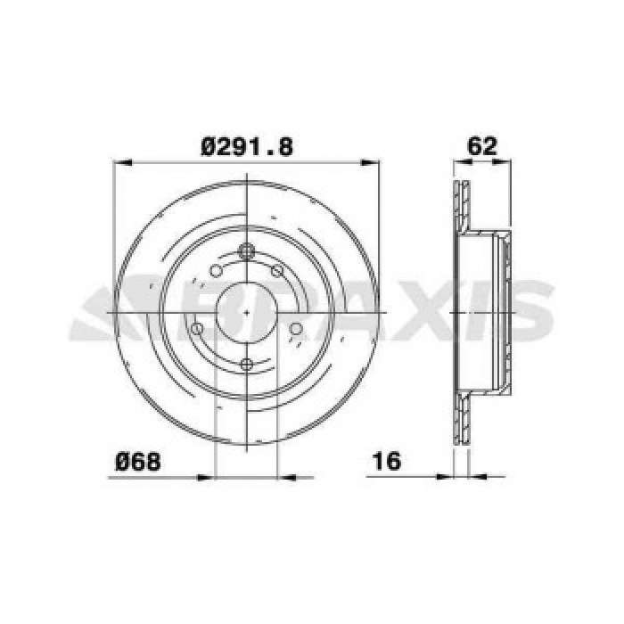 ARKA FREN AYNASI HAVALI NISSAN QASHQAI 07-12 X-TRAIL 01-07 RENAULT KOLEOS 08-- 292X5 - BRAXIS AE0127