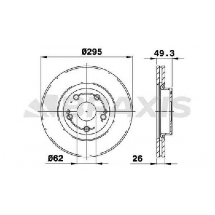 ON FREN DISK AYNASI HAVALI AVENSIS D4 D 03--08 D4 D 295X5 MERKEZLEME CAPI62 - BRAXIS AE0140