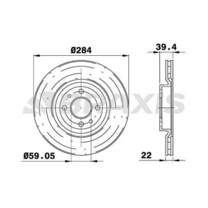 ON FREN DISK AYNASI TIPO 2.0-PUNTO-ALFA ROMEO 145-146-155 1.8-2.0 - BRAXIS AE0172