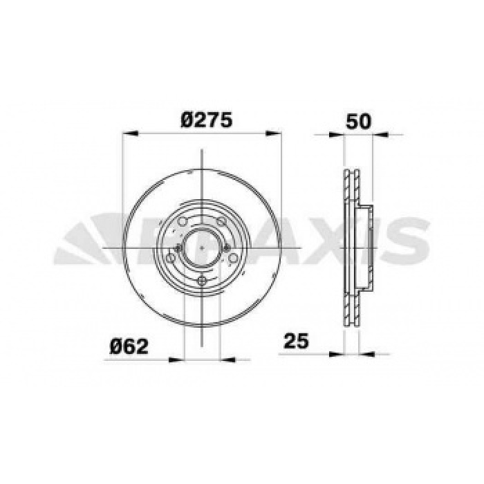 ON FREN DISK AYNASI HAVALI RAV 4 00--05 275X5 - BRAXIS AE0183