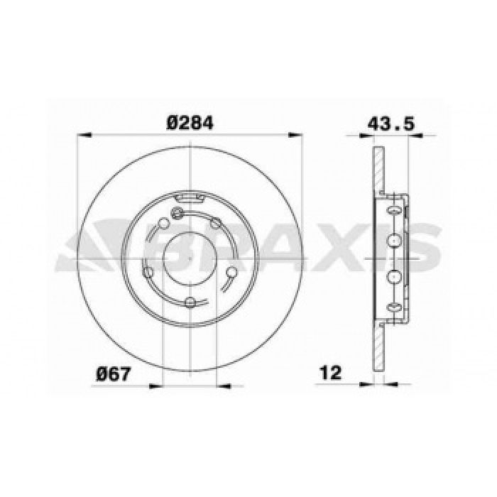 FREN DISKI ON HAVALANDIRMASIZ C-CLASS W202 93-00 - BRAXIS AE0195