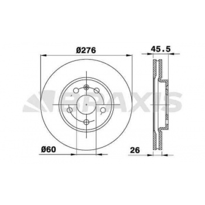 ON FREN DISKI 15 INCH 276mm ASTRA J 10- CRUZE10- AVEO T300 - BRAXIS AE0201