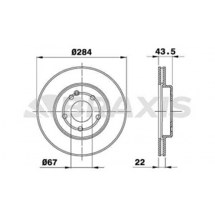 FREN DISKI ON C-CLASS W202 93-00 S202 96-01 - BRAXIS AE0216