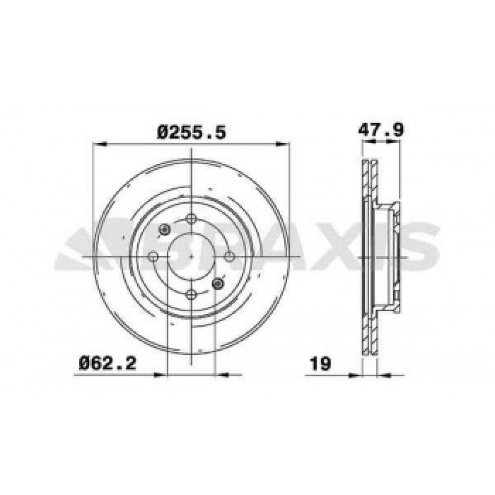 ON FREN DISK AYNASI HAVALI HYUNDAI GETZ 03- 1.5 CRDI 256 MM - BRAXIS AE0228