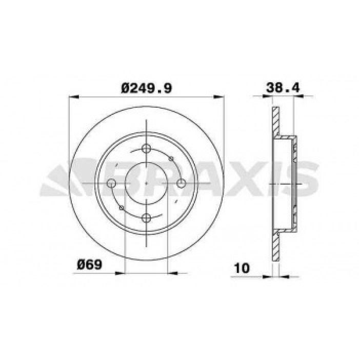 ARKA FREN DISK AYNASI MITSUBISHI COLT CZ3 1.1I - BRAXIS AE0246