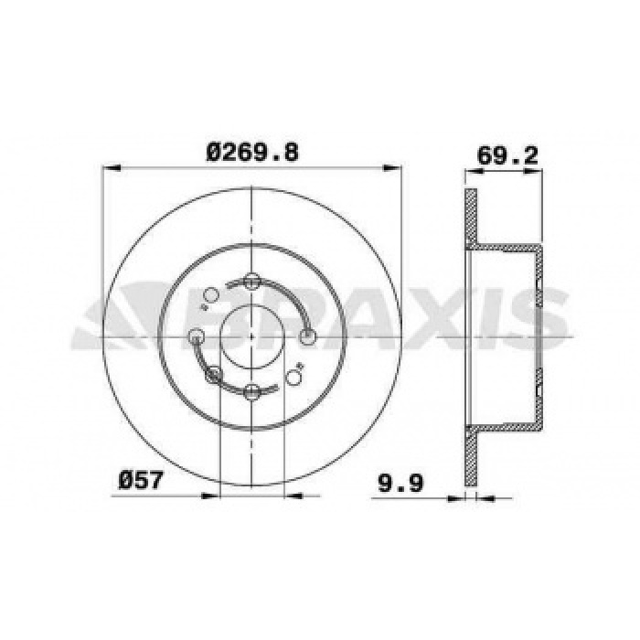 ARKA FREN DISKI 4 BIJON VECTRA B 1.6I 16V 1.7 TD 1.8I 16V 95 - - BRAXIS AE0321