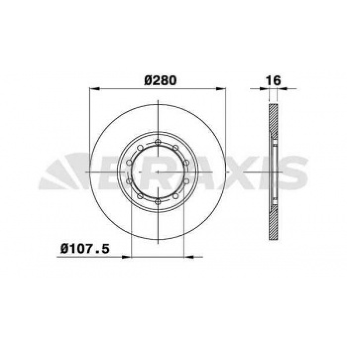 ARKA FREN DISK AYNASI TRANSIT V347 2.2TDCI - 2.4TDCI - 3.2TDCI 06-14 A.CEKER+ABSLI - BRAXIS AE0374