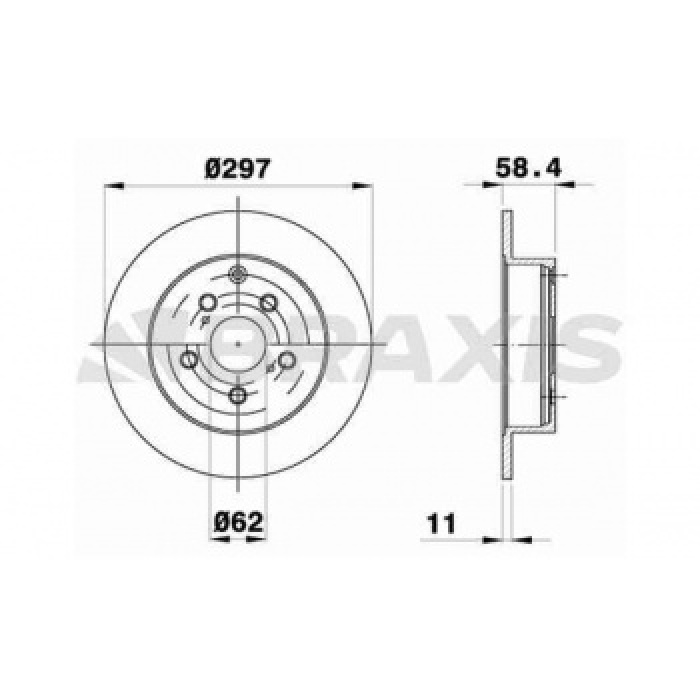 ARKA FREN DISK AYNASI DUZ COROLLA VERSO 09--14 297X5 - BRAXIS AE0449