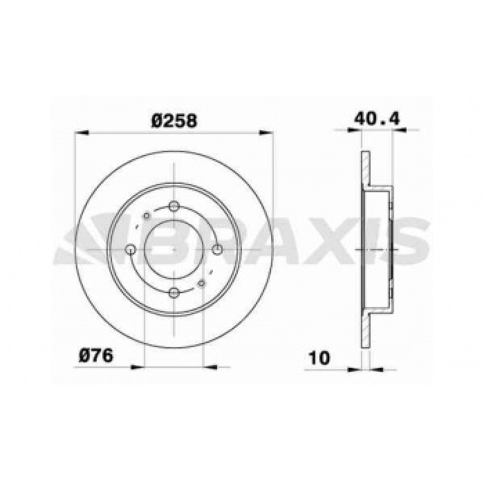 ARKA FREN DISK AYNASI HYUNDAI ELANTRA 1.6 1.8 2.0 00-06 LANTRA 90-95 258X4 - BRAXIS AE0464