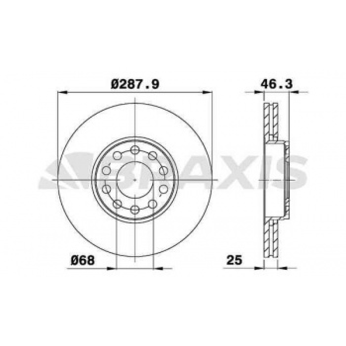 ON FREN DISK AYNASI PASSAT 96-05 A4 A6 1.8 20V 1.9TDI 97- - BRAXIS AE0616