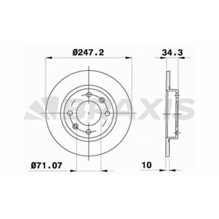 ARKA FREN DISK AYNASI P405 1.6 1.9 1.8T 89 92 P405 II 1.8 2.0 2.0 16V 92 95 - 247x10x9 - BRAXIS AE0697