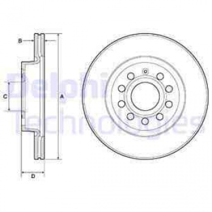 FREN DISKI ON GOLF V 03- GOLF VI 08- JETTA III 05- JETTA IV 10- BEETLE 11- CADDY III 04- - A3 03- - - DELPHI BG3832C