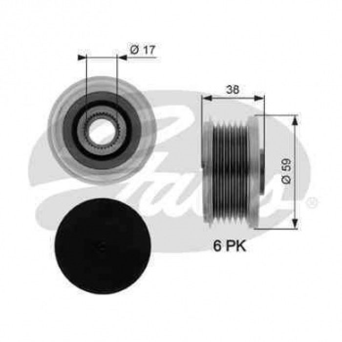 ALTERNATOR KASNAGI RULMANLI P206 207 307 308 406 407 PARTNER C2 C3 C4 C5 C8 XSARA 1.4 1.6 2.0HDI - GATES OAP7077