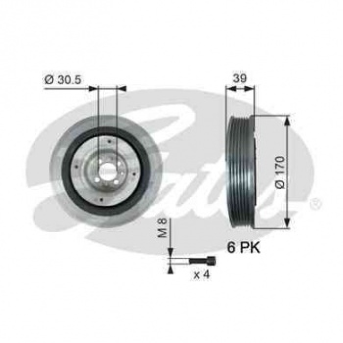 KRANK KASNAGI BRAVA-BRAVO-DOBLO-GRANDE PUNTO-IDEA-LINEA-MAREA-PUNTO-STILO-VECTRA C-ASTRA H 1.9 JTD - GATES TVD1013A