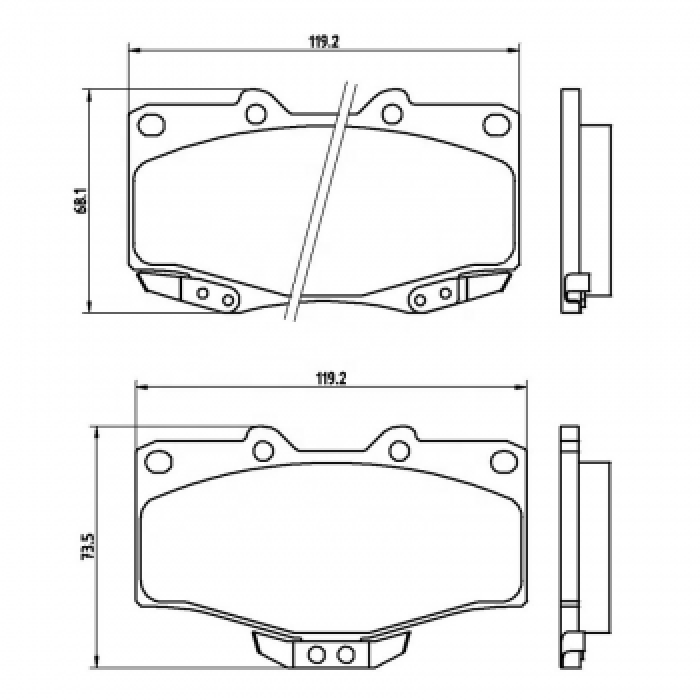 ON FREN BALATASI HILUX 1988 2000 LN 106 4X4 2009 LANDCRUISER 1996- - HATTAT 3032439