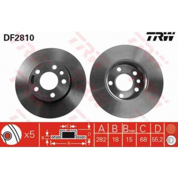 ON FREN AYNASI TRANSPORTER T4 1.8-1.9-1.9TD-2.0-2.4D-2.5TDI-2.8-2.8TDI 96--- - TRW DF2810