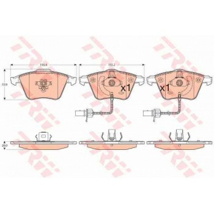 ON FREN BALATASI FISLI A8 QUATTRO 11.2002-; S4 QUATTRO 4.200CC 03-2003- - TRW GDB1554