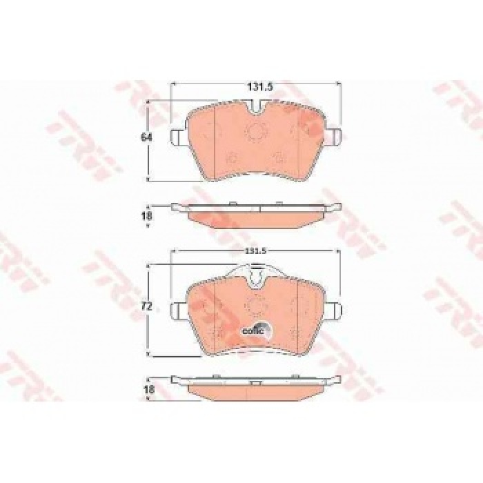 ON FREN BALATASI BMW MINI COOPER S 03-02-- MINI 1.6S 11-03-06-05 - MINI 11-03-- - TRW GDB1712