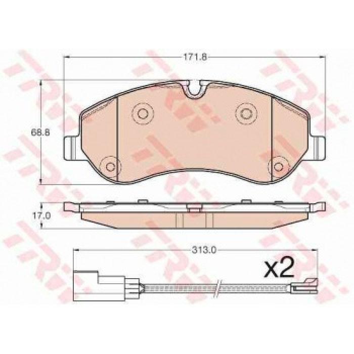 ON FREN BALATASI TOURNEO CUSTOM-TRANSIT CUSTOM 2.2TDCI 12-12-- - TRW GDB1967