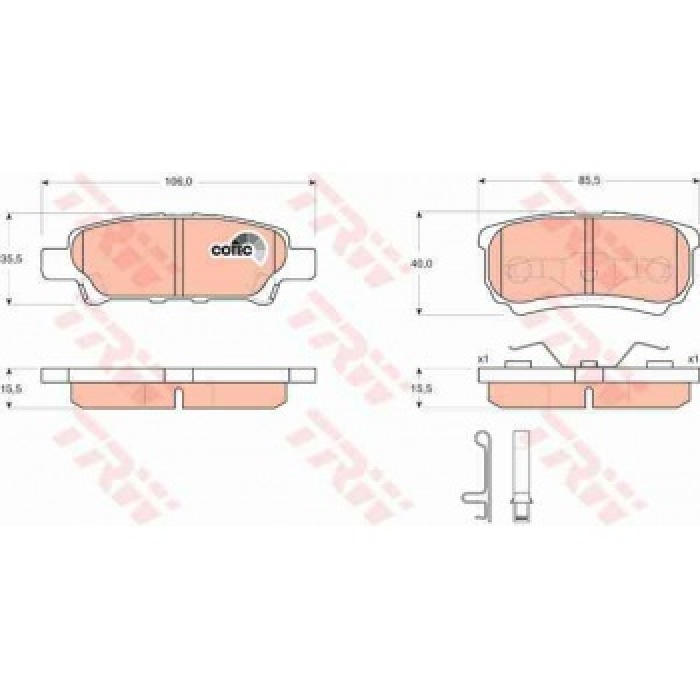 ARKA FREN BALATASI OUTLANDER2.0 4WD.2.4 4WD 05-03--LANCER ESTATE-WAGON 09-03- - TRW GDB3341