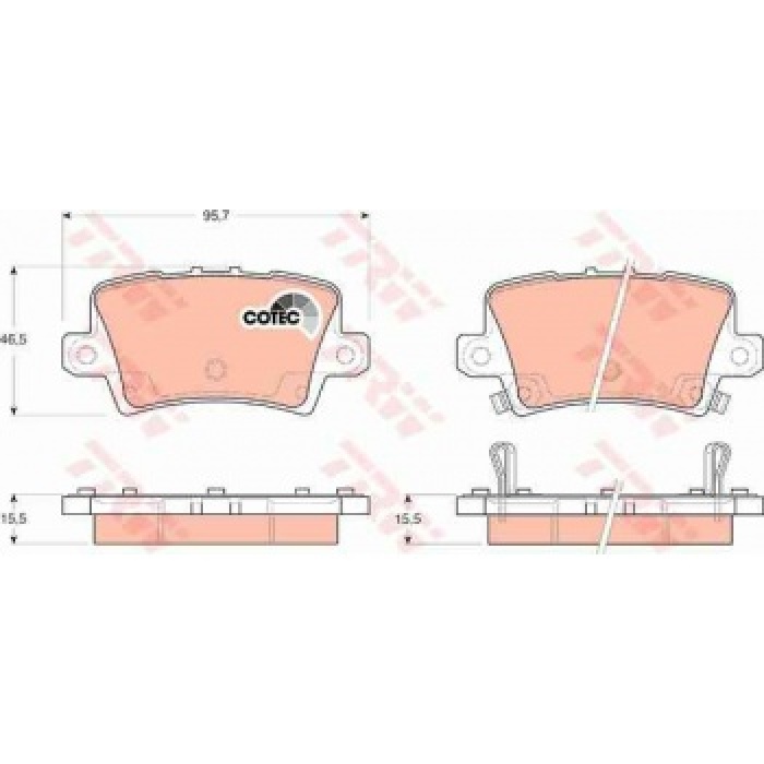 ARKA FREN BALATASI CIVIC VII HB 1.4-1.8-2.2CTDI 01-06- - TRW GDB3408