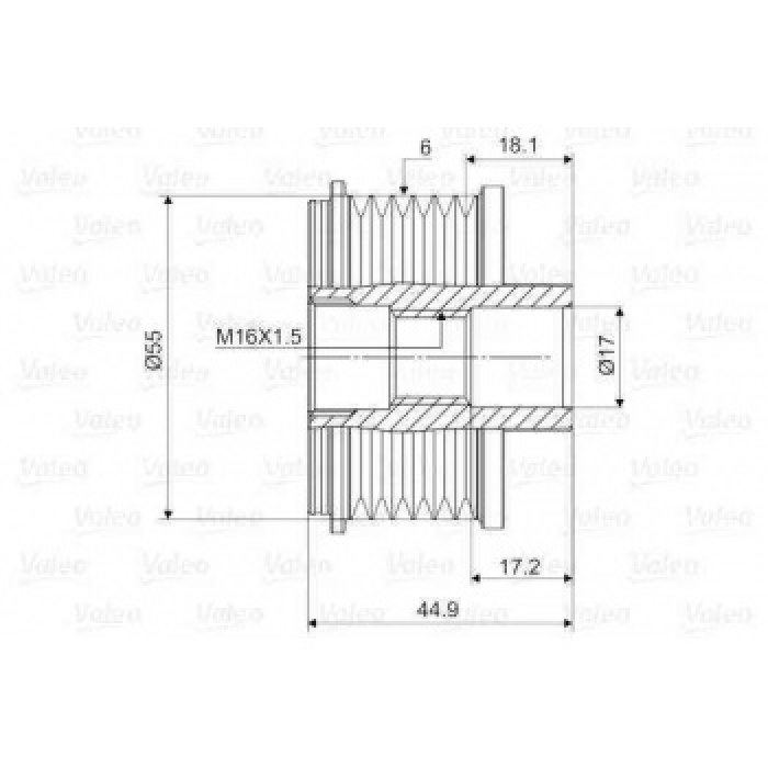 ALTERNATOR KASNAK CLIO II-MGN-KNG-SCENIC K4M-K4J-K9K-F4P 6 KANAL - VALEO 588061