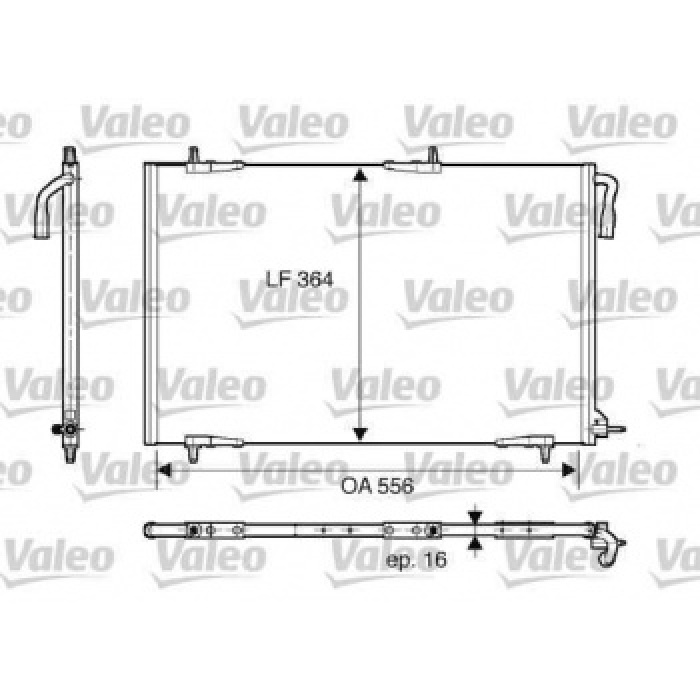 KLIMA RADYATORU KONDANSER P206 1.4 8V - 16V 1.6 8V - 16V 1.4HDI 206+ T3E TU3A DV4C DV4TD - VALEO 818000