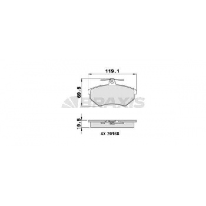 ON FREN BALATASI CADDY 96-03 GOLF III 90-98 JETTA II 88-92 PASSAT III 88-97 CORDOBA IBIZA 97-02 TOLEDO 92-99 - BRAXIS AA0040