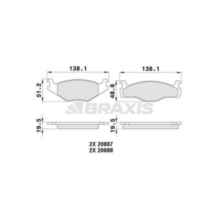 ON FREN BALATASI CORDOBA IBIZA TOLEDO GOLF II GOLF III PASSAT III VENTO SCIROCCO II - BRAXIS AA0065