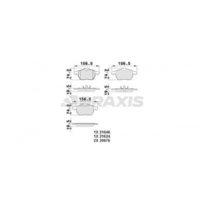 ON FREN BALATASI PASSAT A4 1.8 - 1.8T - 2.4 - 2.5 - 2.6 95-01 - BRAXIS AA0073