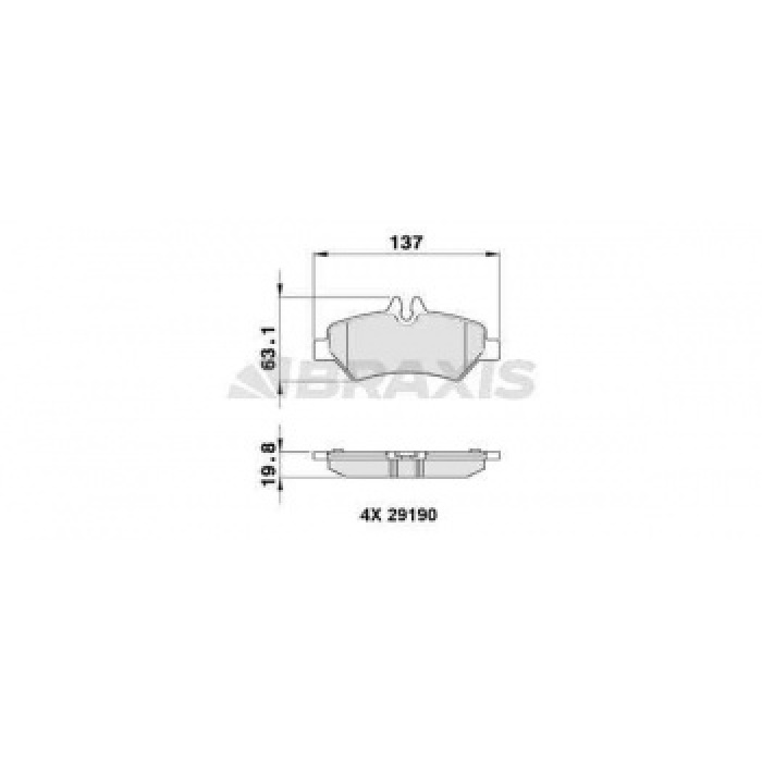FREN BALATASI ARKA SPRINTER 906 06- CRAFTER 06-16 - BRAXIS AA0140