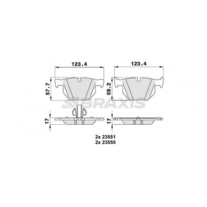 FREN BALATASI ARKA BMW E90 E91 E92 E93 - BRAXIS AA0151