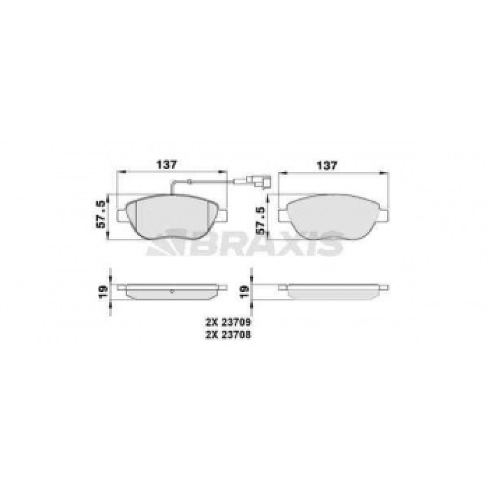 ON FREN BALATASI PUNTO EVO 1.3 MULTIJET 16V 1.4 16V FIAT 500 1.3D MULTIJET GRANDE PUNTO 16D 08- - BRAXIS AB0045