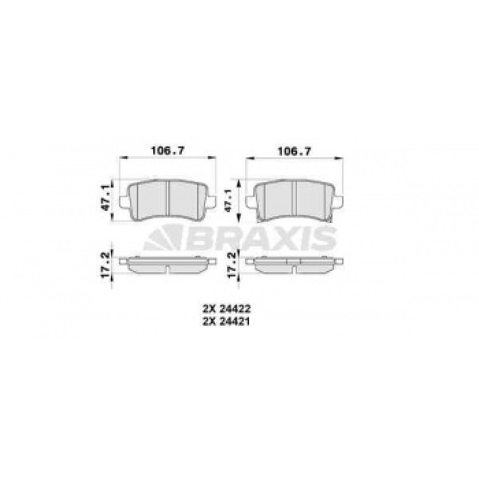 ARKA FREN BALATASI INSIGNIA A 09 - 17 - BRAXIS AB0180