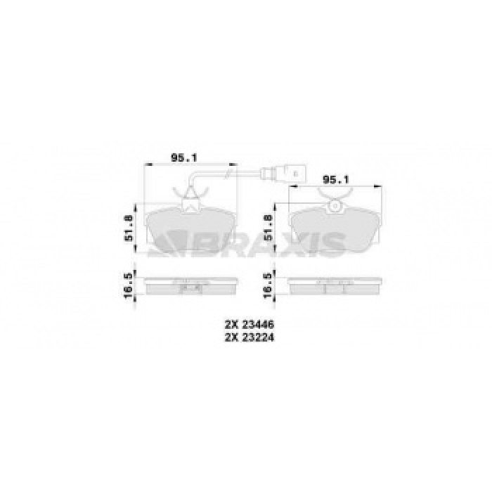 ARKA FREN BALATASI TRANSPORTER T4 96-04 FISLI - BRAXIS AB0229