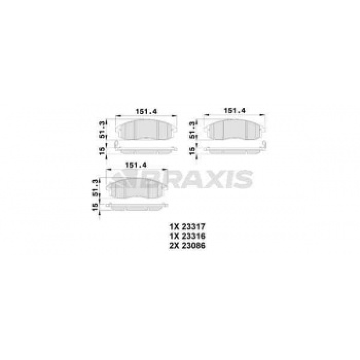 ON FREN BALATASI MITSUBISHI L200 96-07 NISSAN MAXIMA QX 2.5 95-00 - BRAXIS AB0243