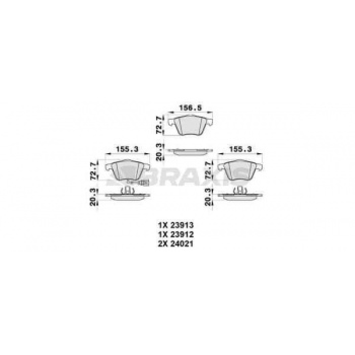 ON FREN BALATASI FISLI AUDI TT 2.0TFSI - 3.2 V6 QUATTRO 10 - 06-A3 11 - 06- PR NUMARASI ICIN - BRAXIS AB0311