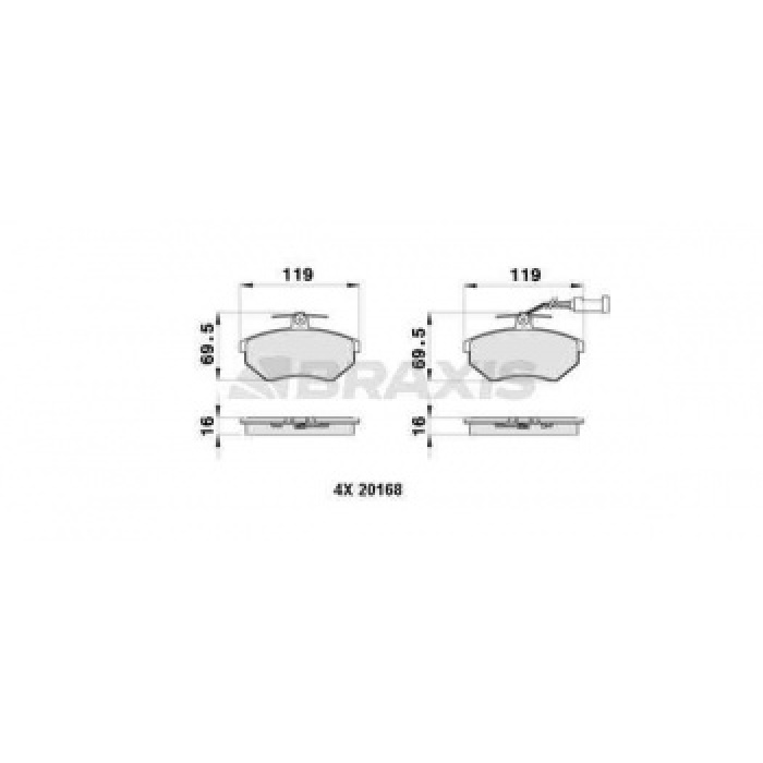 ON FREN BALATASI AUDI A80 86-96 COUPE 89-91 CABRIOLET 93-00 A90 87-91 A100 82-90 A200 79-91 - BRAXIS AB0375