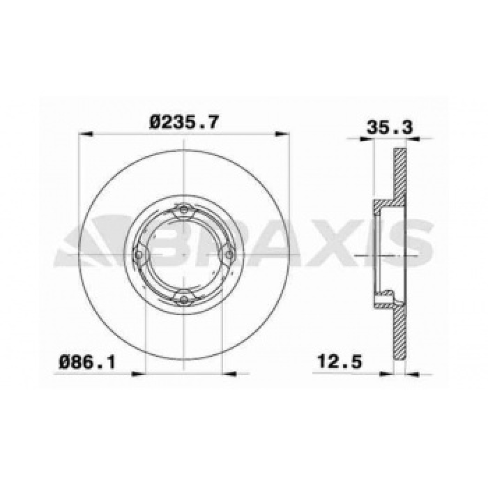 ON FREN DISK AYNASI HAVALI 236mm MATIZ 98- - BRAXIS AE0063