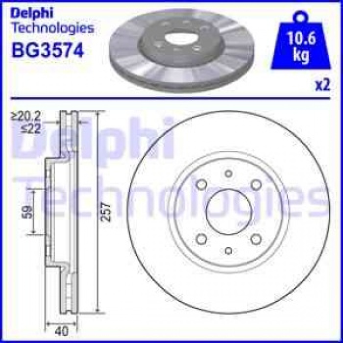 ON FREN DISKI CIFTLI PAKET MITO-NEMO-500-BRAVO-FIORINO-IDEA-LINEA-PANDA-PUNTO-STILO-MUSA-YPSILON-B - DELPHI BG3574