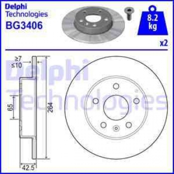 ARKA FREN DISKI CIFTLI PAKET OPEL ASTRA- COMBO- CORSA- CORSA VAN- MERIVA- ZAFIRA - DELPHI BG3406