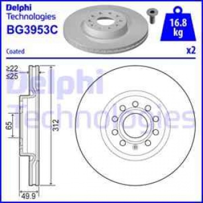 ON FREN AYNASI HAVALI OCTAVIA CADDY III PASSAT - CC GOLF V - VI - VII JETTA III - IV SCIROCCO TIGUAN TOURAN A1 A3 Q3 TT ALHAMBRA ALTEA LEON TOLEDO OCTAVIA YETI BEETLE SUPERB PASSAT 01-16 - DELPHI BG3953C