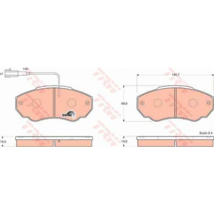 ON FREN BALATASI BOXER-DUCATO-JUMPER 2.0HDI-2.0I-2.2HDI 14Q FISLI 02-06 - TRW GDB1517