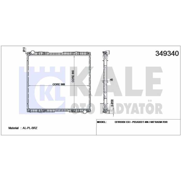 RADYATOR MOTOR SCANIA P 340 - G 340 - R 340 - P 380 - R 380 - P 420 - G 420 - R 420 - G 480 - P 480 - KALE 349340