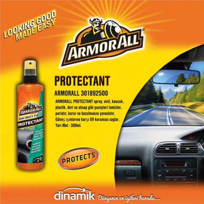 ARMORALL PROTECTANT SPREY. VINIL. KAUCUK. PLASTIK. DERI VE AHSAP YUZEY TEMIZLEYICI - MAT 300ML. - ARMORALL 301892500