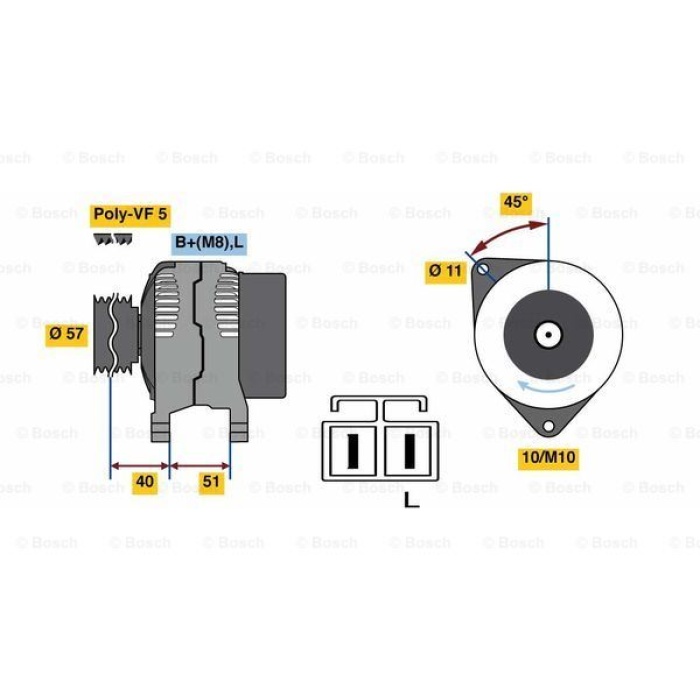 ALTERNATOR ACCENT BLUE I30 CERATO CEED 1.6 CRDI 2011- I20 1.4 CRDI 2008- - VALEO 600161