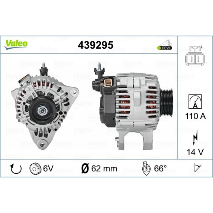 ALTERNATOR 14V 110A COUPE-SONATA-TRAJET - VALEO 439295