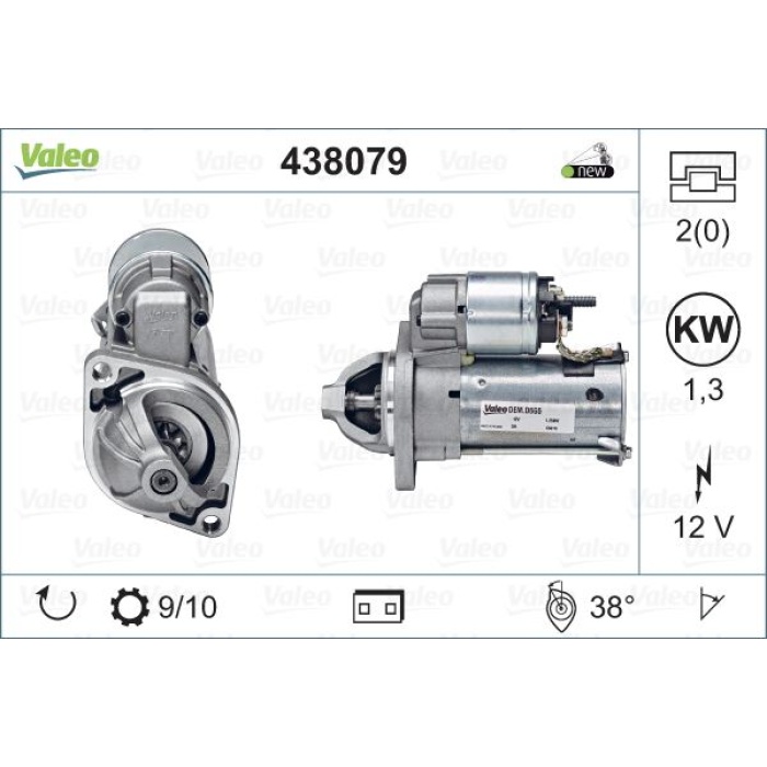 MARS MOTORU 12V 1.3KW 9 DIS A-CLASS W168 99-04 B-CLASS W245 05-11 - VALEO 438079