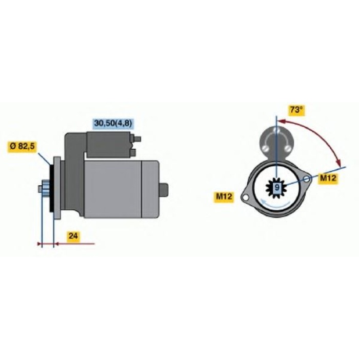 MARS MOTORU 12V 2KW 9DIS CRAFTER 06-16 BJJ BJK BJL BJM - BOSCH 0001125055